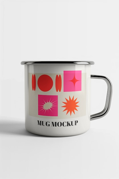 PSD metal mug  indoors mockup