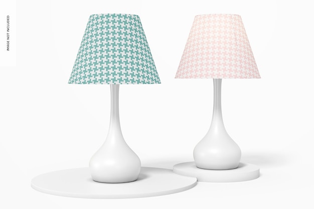 Metal mushroom table lamps mockup