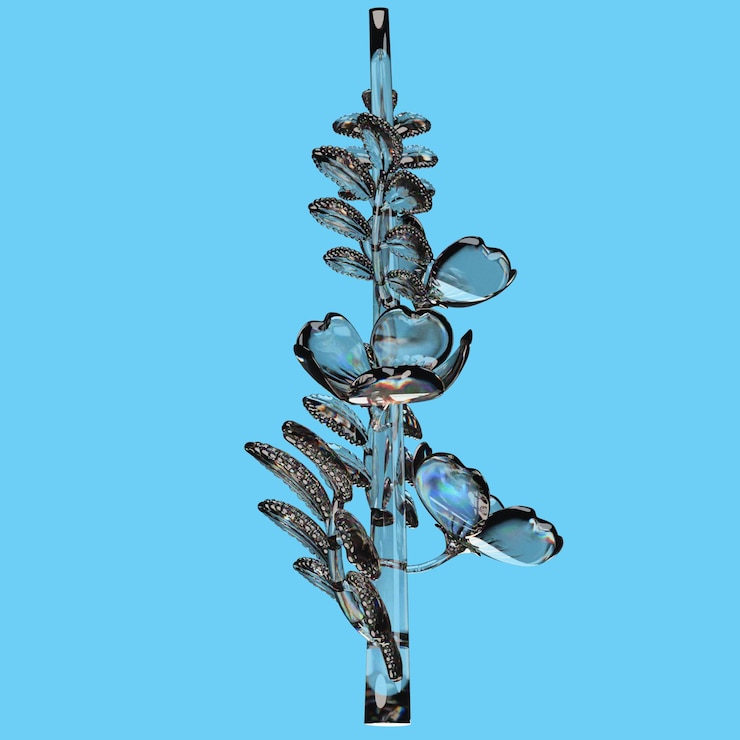 PSD a metal object with a blue background that says  sea glass