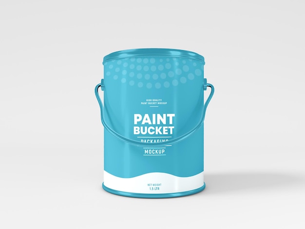 Metal Paint Bucket Packaging Mockup