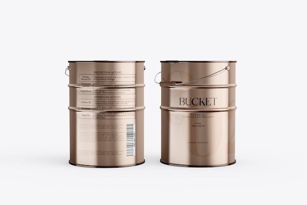 Metal Paint Can Branding Mockup (Mockup voor het merken van verfbakken)