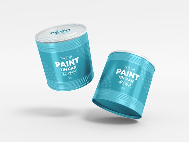 Metal Paint Tin Can Packaging Mockup