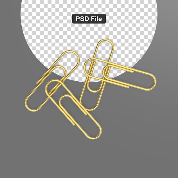 PSD metal paperclip object transparent