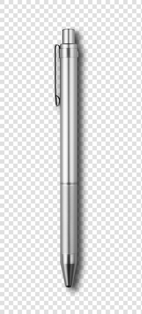 PSD metal pen isolated on white