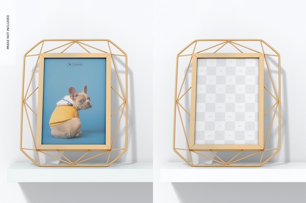 Metal photo frame mockup