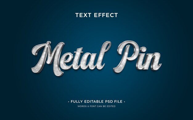 Metal pin text effect