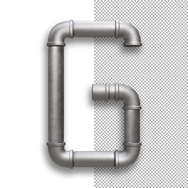 PSD metal pipe, alphabet g