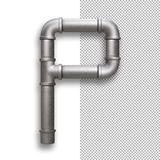 PSD metal pipe, alphabet p