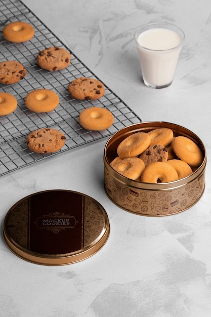 Metal round cookies tin packaging