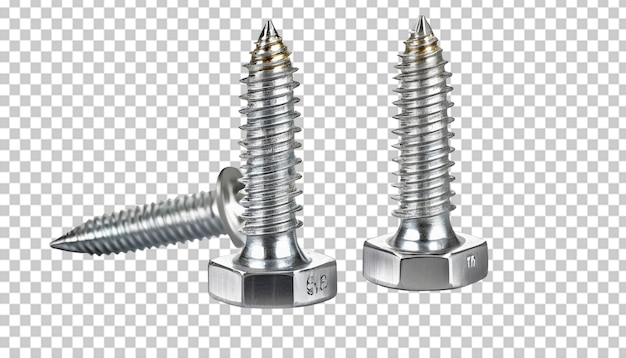 PSD metal screw and bolt isolated on a transparent background