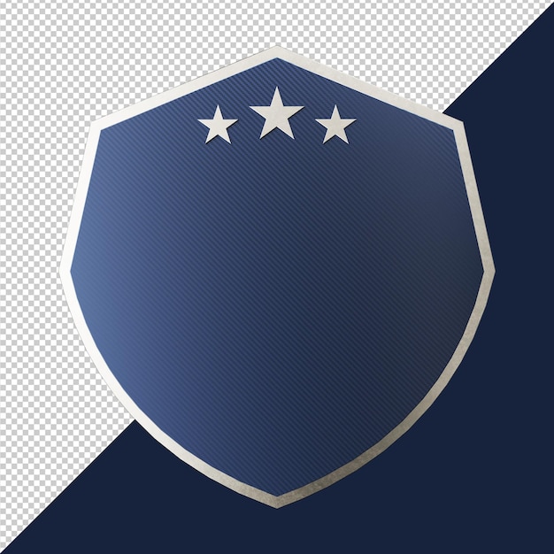 PSD metal shield with three stars