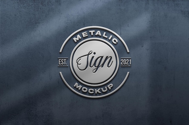 Metal sign logo mockup