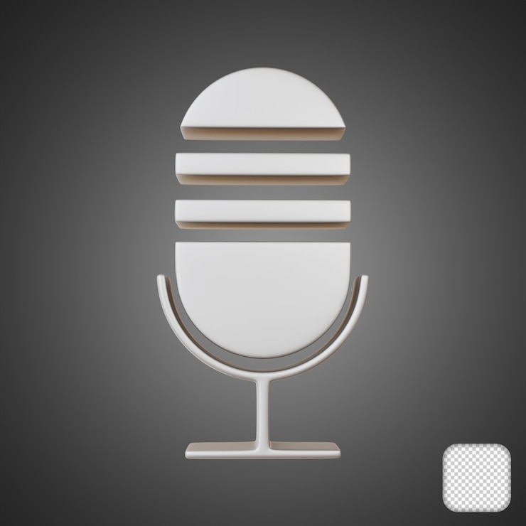 PSD metal sign microphone 3d illustration