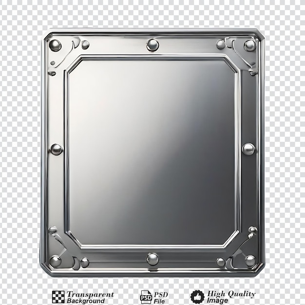 Metal sign plate isolated on transparent background