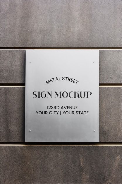 PSD metal sign with logo mockup design