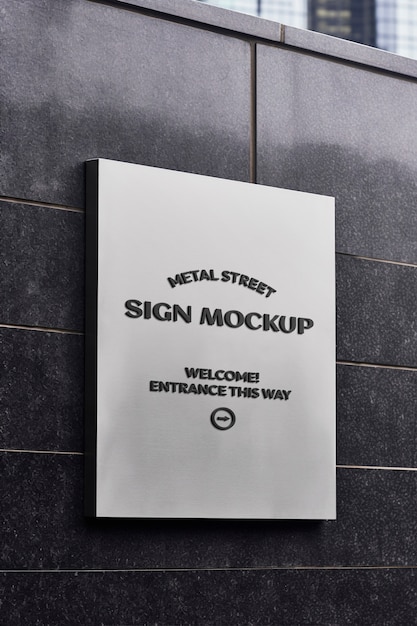 PSD metal sign with logo mockup design