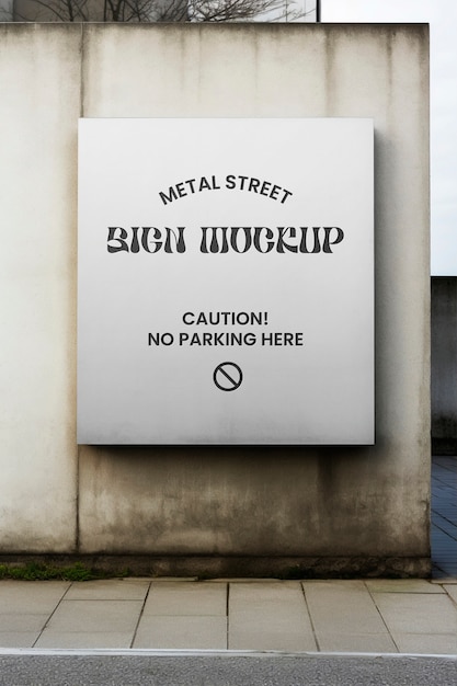 PSD metal sign with logo mockup design