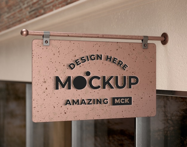 Metal signage logo mockup