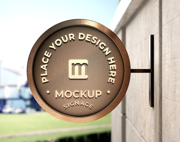 Metal signage logo mockup