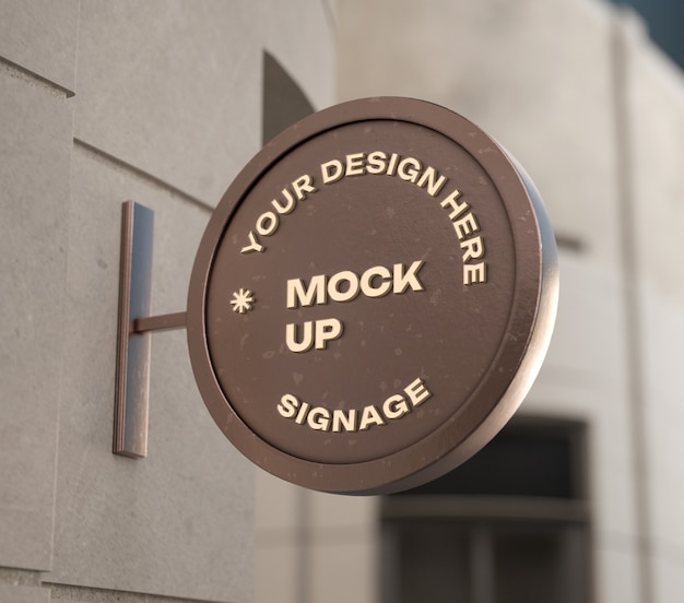 Metal signage logo mockup