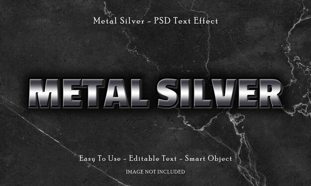 PSD metal silver 3d text effect