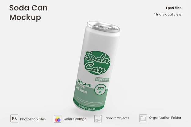 メタルソーダはプレミアムpsdをモックアップできます