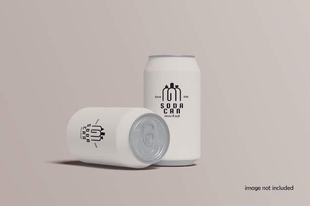 Metal soft drink can packaging mockup PSD