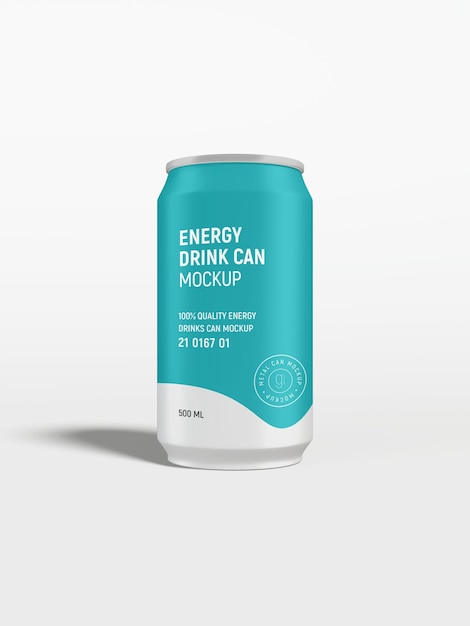 metal soft drink can packaging mockup
