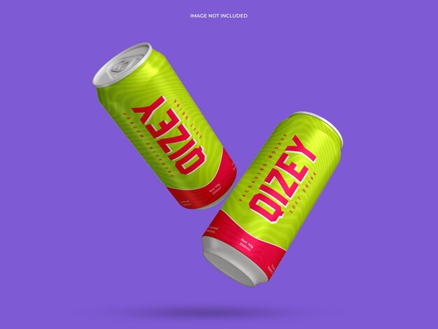 Metal soft drink can packaging mockup