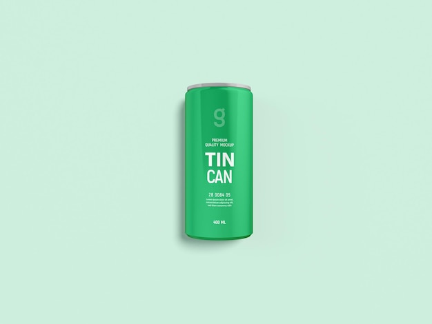 PSD metal soft drink can packaging mockup