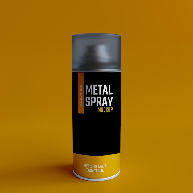 Metal spray display mockup for paint