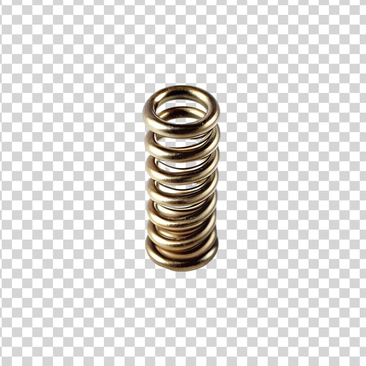 PSD metal spring isolated on transparent background