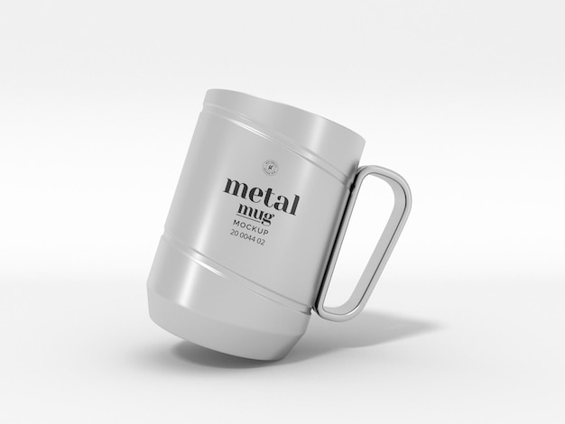 Mockup di marchio di tazza in acciaio inossidabile in metallo