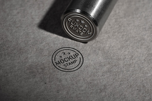 PSD metal stamp mockup design