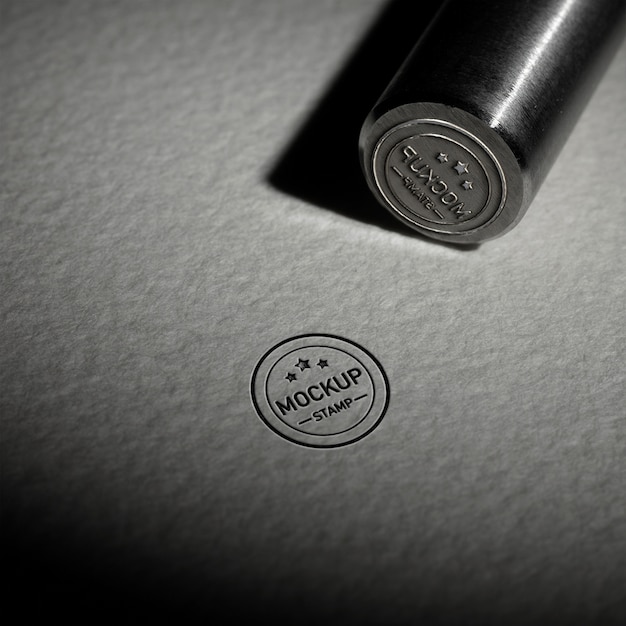 PSD metal stamp mockup design