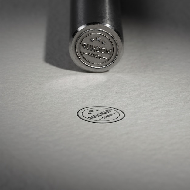 PSD metal stamp mockup design