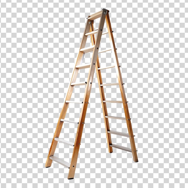 Metal stepladder isolated on transparent background