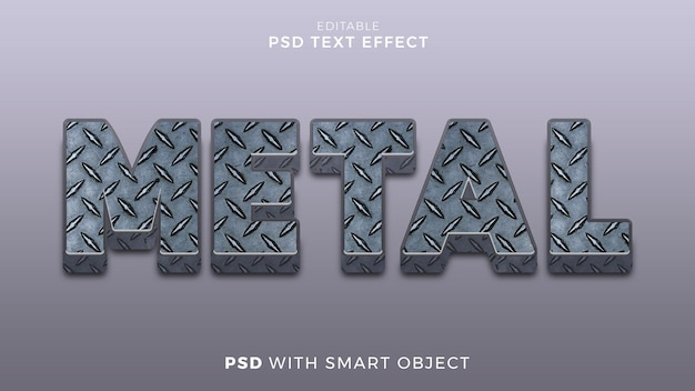 Modello modificabile in stile 3d con effetto testo in metallo