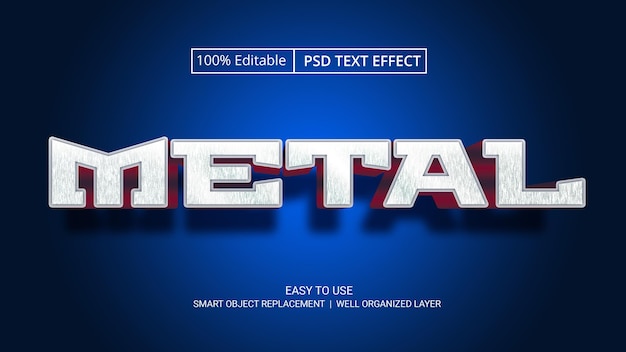 Metal text effect in 3D style