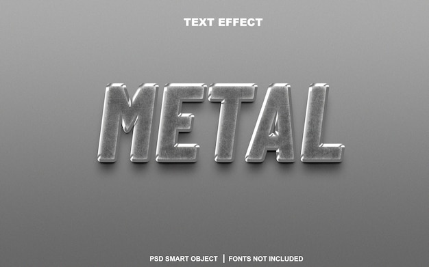 Metal text effect. editable text smart object