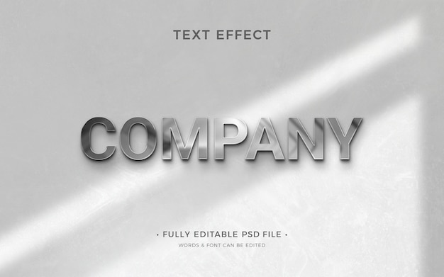 PSD metal text effect with shadow