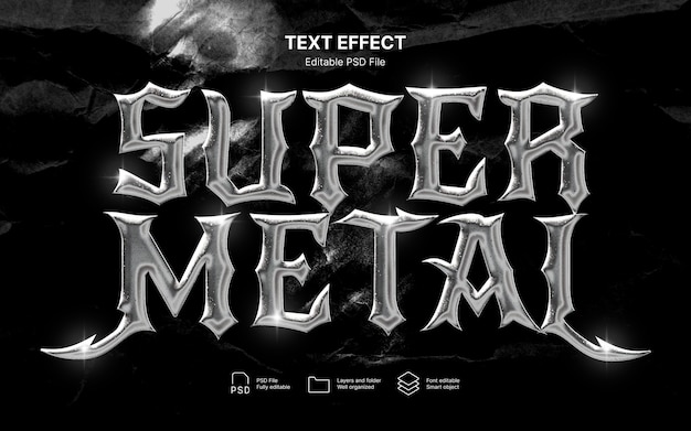 PSD metal text effect