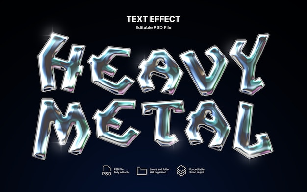 PSD metal text effect