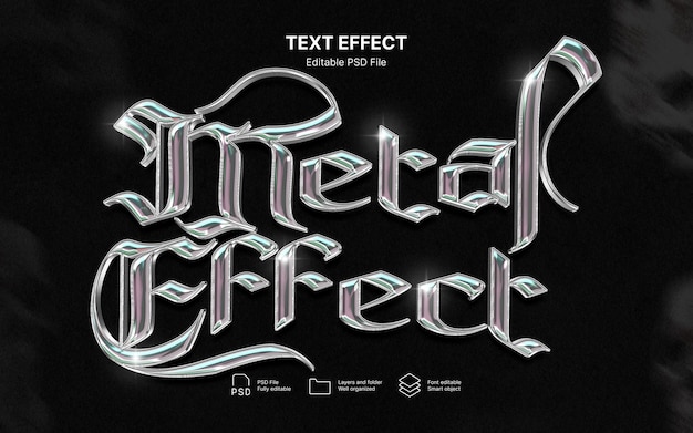 PSD metal text effect