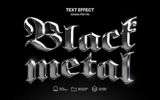 PSD metal text effect