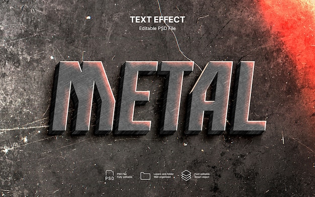 PSD metal text effect