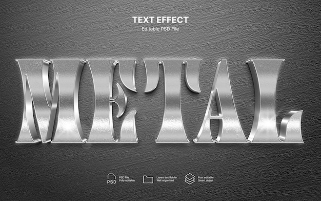 PSD metal text effect