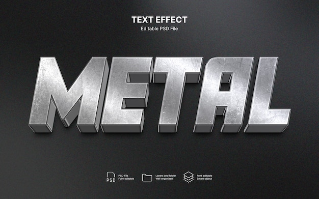 PSD metal text effect