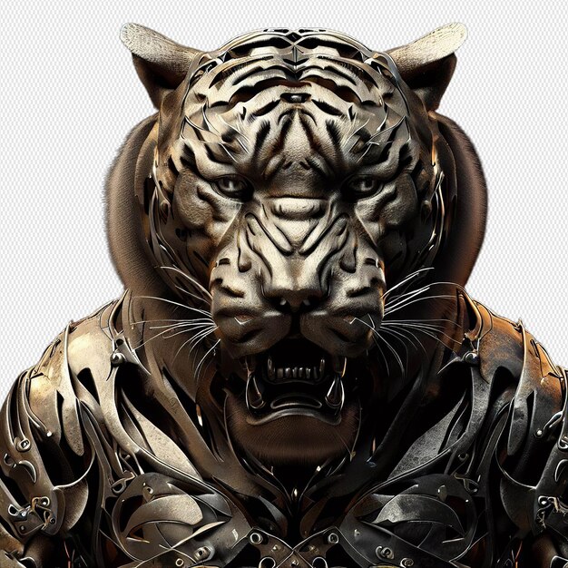 PSD Металлический тигровый рыцарь