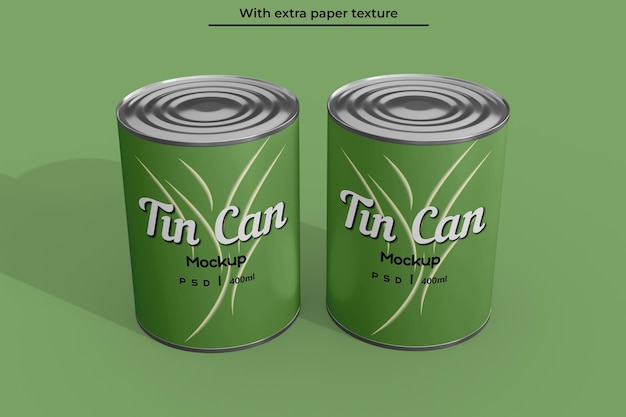 PSD metal tin can mockup